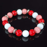 Pink, Red and White Mixed Color With Antique Silver Bracelets - FashionByTeresa
